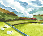 Watercolour Train by Gemma Roberts