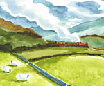 Watercolour Train by Gemma Roberts