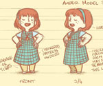 'Acorns' Amber and Spirit 'Spring and Summer' Model Sheet / Turnaround by Gemma Roberts